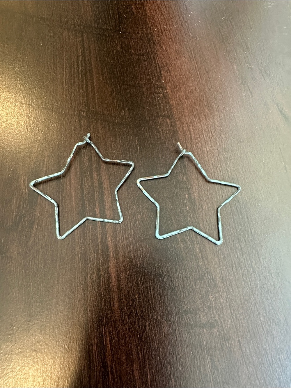 Francesca's Collections Silver Star Outline Hoop Earrings for Kids